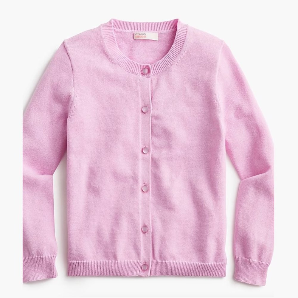 Crewcuts Casey Cardigan: Sweet Hibiscus, Girls Size 3 Years